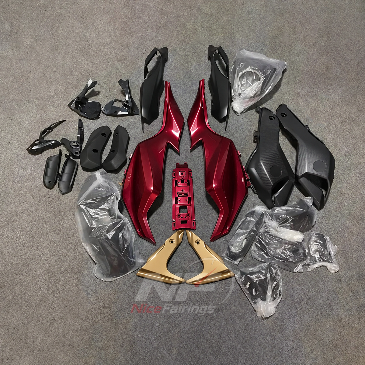 2014-2017 Yamaha MT-07 FZ-07 ABS fairing kit - Burgundy Gold ABS Bodywork - NO.4 option