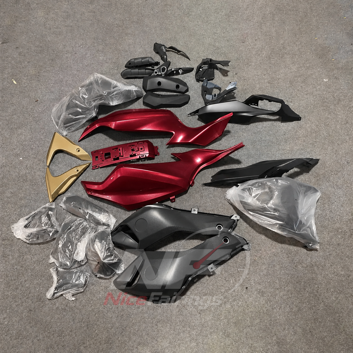 2014-2017 Yamaha MT-07 FZ-07 ABS fairing kit - Burgundy Gold ABS Bodywork - view 3