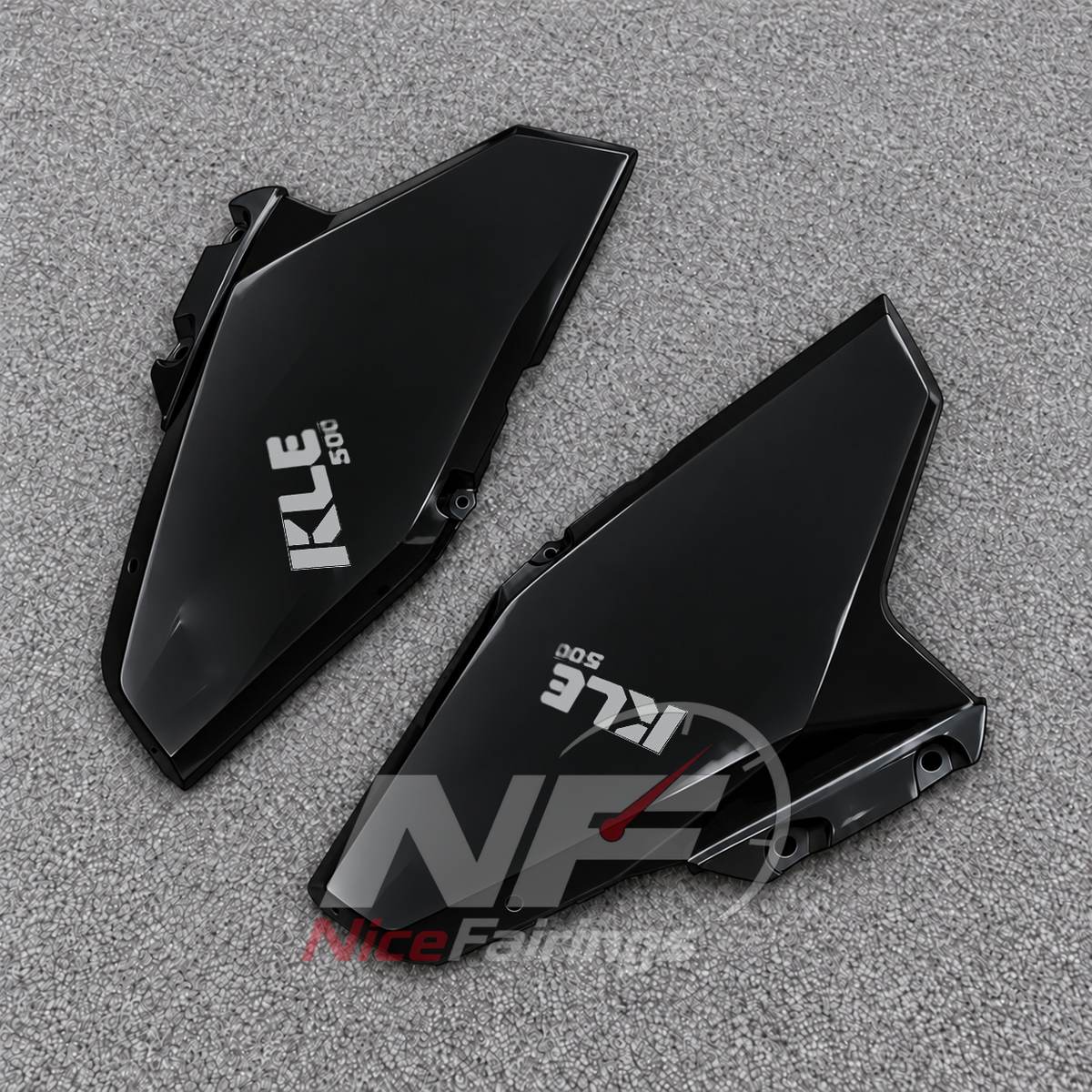 Aftermarket Fairing Kit Fits 2026-2027 KAWASAKI KLE500 - Motorcycle ABS Bodywork - Black | NiceFairings - rear angle image