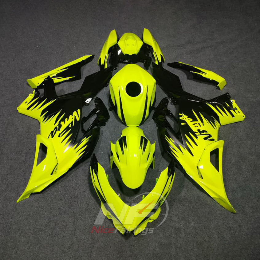 ABS Motorcycle Cowling Set Compatible with KAWASAKI Ninja 400 EX400R 2018-2024 - Neon Yellow Black | NiceFairings - main product image