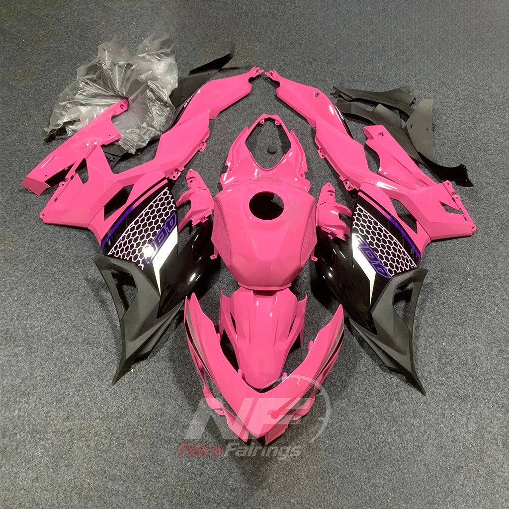 Injection-Molded ABS Plastics Kit Fits KAWASAKI Ninja 400 EX400R 2018-2024 - Pink Black | NiceFairings - main product image
