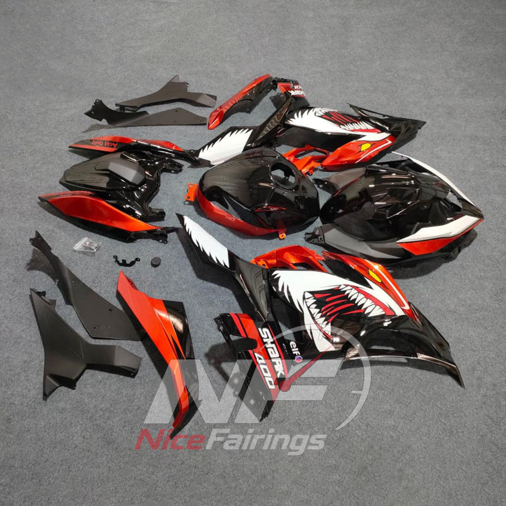 Full ABS Replacement Bodywork Kit Fits KAWASAKI Ninja 400 EX400R 2018-2024 - Red White Graphic | NiceFairings - side angle image