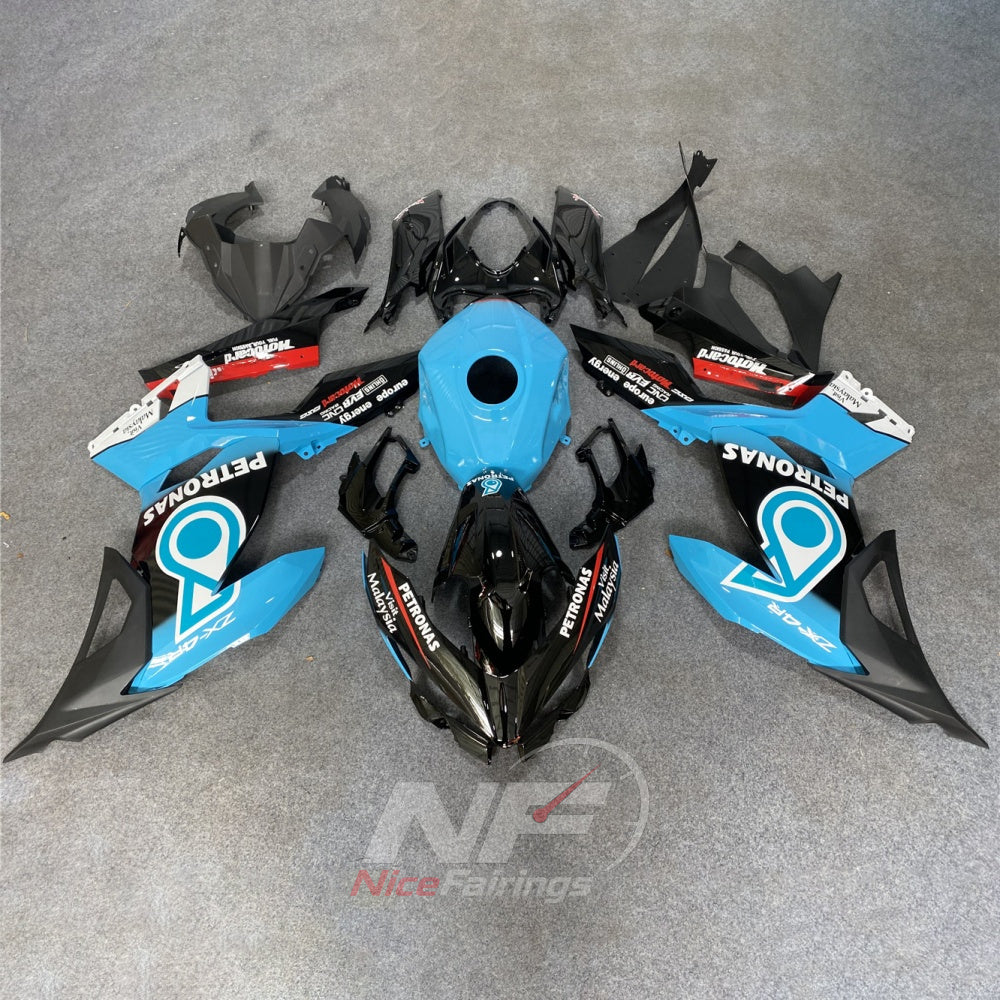 High-Precision ABS Fairing Kit Fits KAWASAKI Ninja 400 EX400R 2018-2024 - Aqua Black Graphic | NiceFairings - main product image