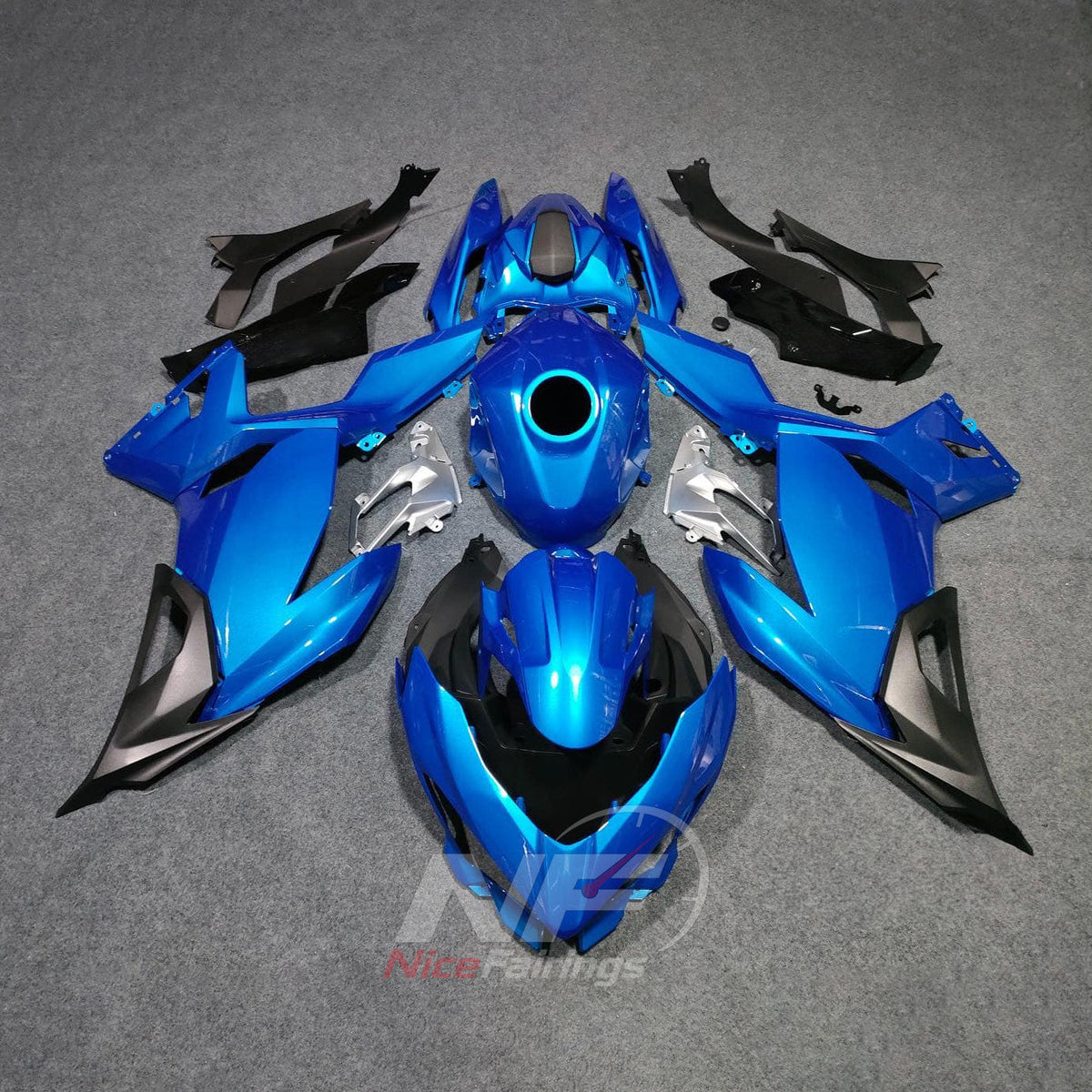 Sportbike ABS Cowling Kit Fits KAWASAKI Ninja 400 EX400R 2018-2024 - Blue Black | NiceFairings - main product image