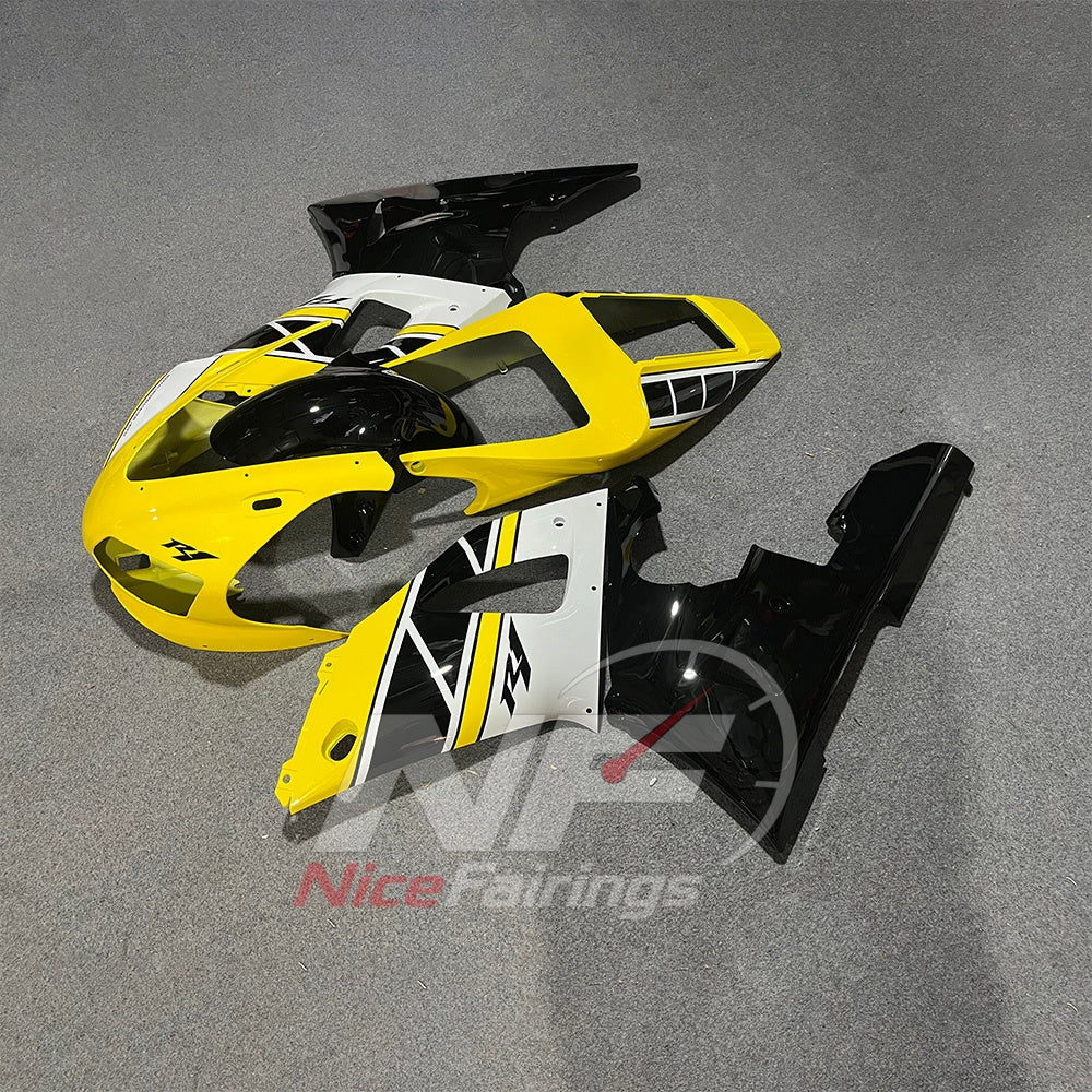 Injection-Molded ABS Bodywork Set Compatible with YAMAHA YZF-R1 RN01 1998-1999 - Yellow | NiceFairings - side angle image