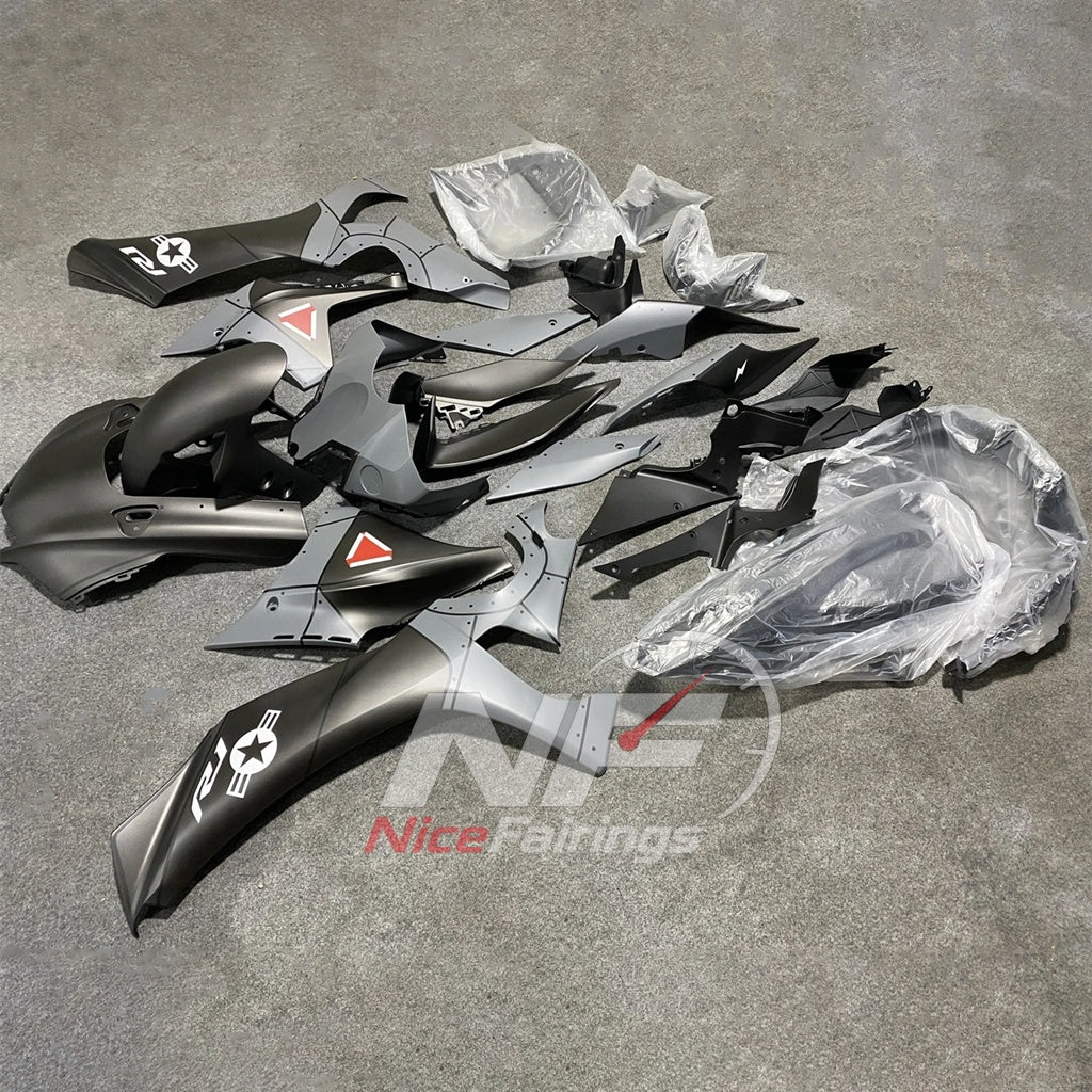 For Yamaha YZFR1 RN65 2020-2025 Grey Black Fairings Kit | NiceFairings - front angle image