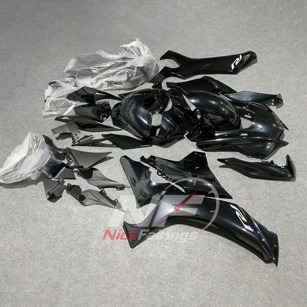 For Yamaha YZFR1 RN65 2020-2025 Black Silver Fairings Kit | NiceFairings - side angle image