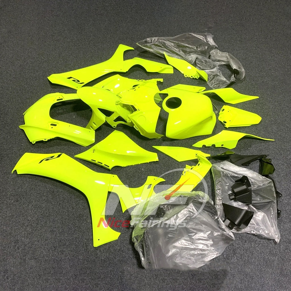For Yamaha YZFR1 RN65 2020-2025 Neon Yellow Fairings Kit | NiceFairings - side angle image