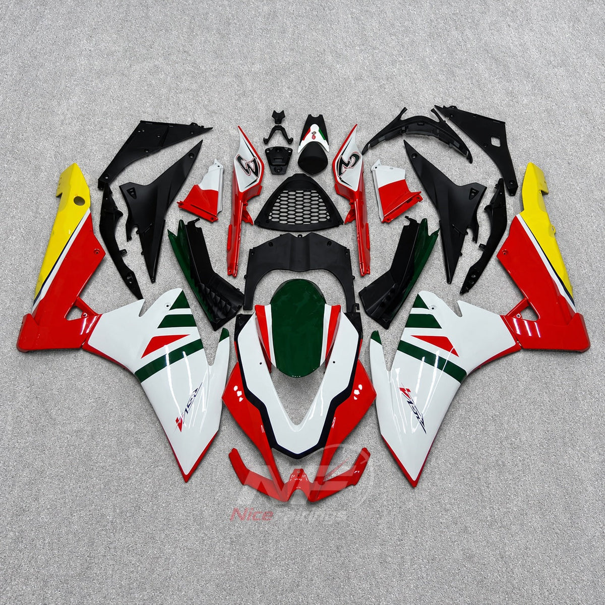 Custom Fairings Fit 2009-2014 APRILIA RSV4 1000 - ABS Plastic Bodywork - White Red Yellow | NiceFairings - main product image