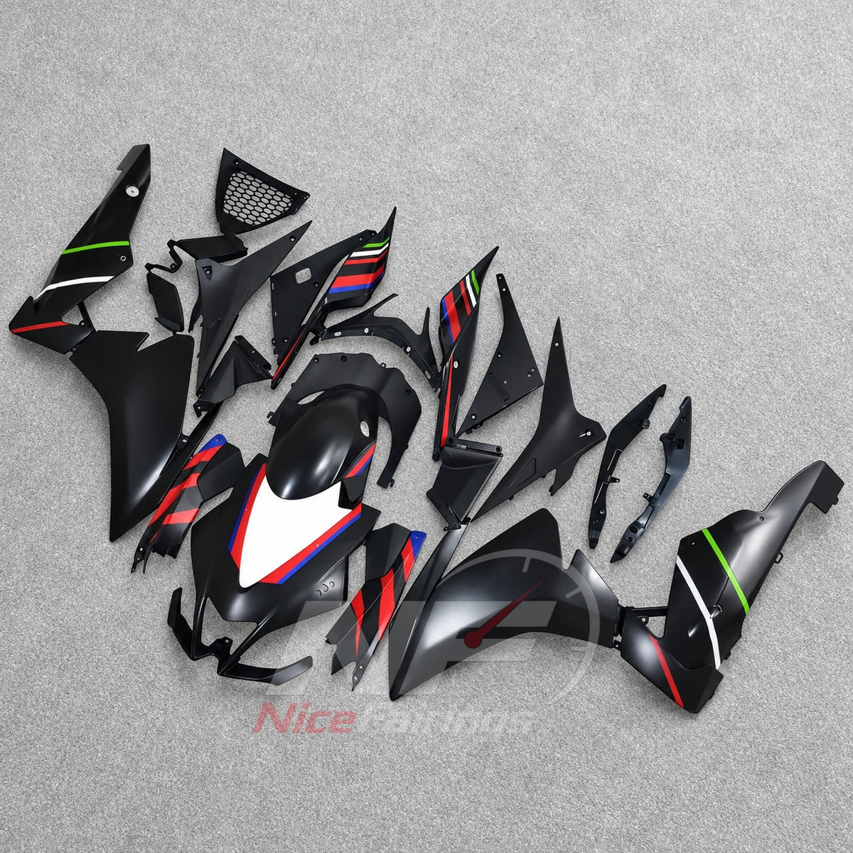 Replacement Fairings Fit 2009-2014 APRILIA RSV4 1000 - ABS Plastic Bodywork - Black Red White Green | NiceFairings - side angle image