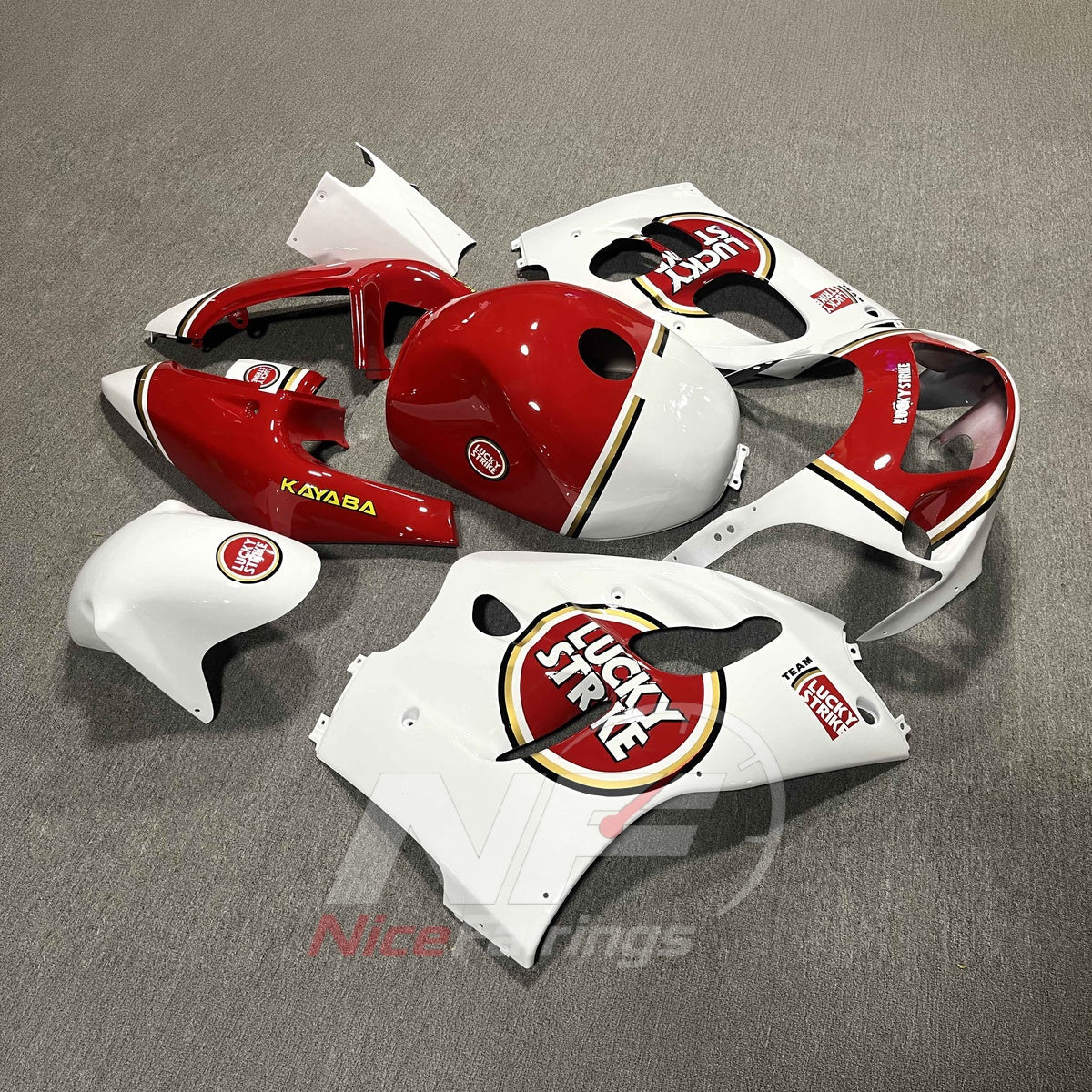 Fairing Kit Fits 1996-2000 SUZUKI GSXR600 - Roundel-and-Lettering Injection-Molded ABS | NiceFairings - side angle image