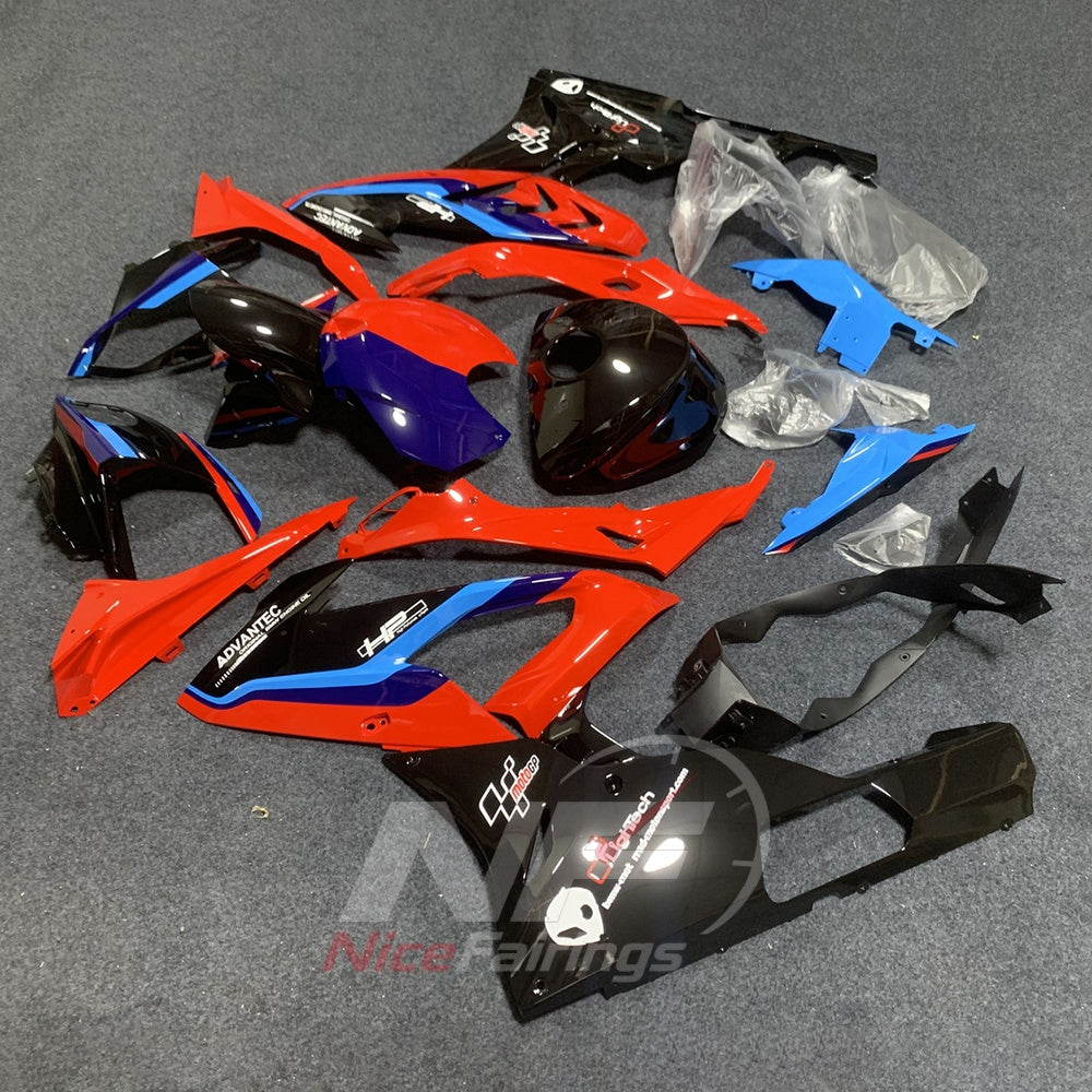 Fairings Kit Fits 2015-2016 BMW S1000RR - Orange Blue Black - Tank Cover Included - Injection-Molded ABS Plastic | NiceFairings - front angle image