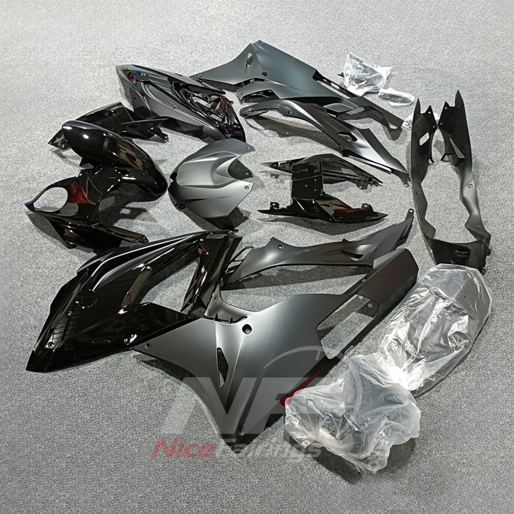Replacement Fairings Fit 2015-2016 BMW S1000RR - Silver Black - Injection-Molded ABS Plastic | NiceFairings - side angle image