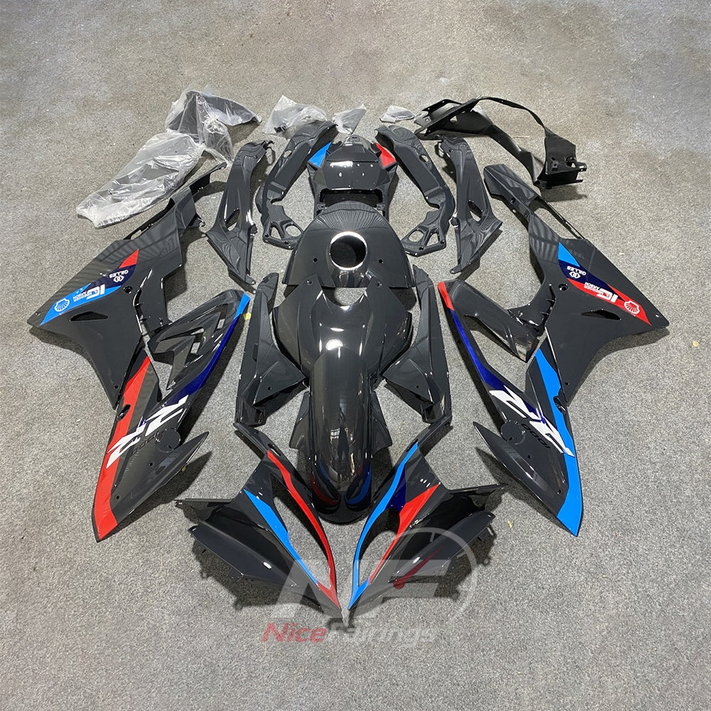 Injection-Molded Fairing Kit Fits 2015-2016 BMW S1000RR - Turquoise Red Black - Tank and Tail Covers Included - ABS Plastic Bodywork | NiceFairings - paint design NO.4 option image