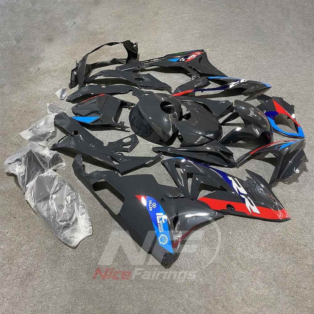 ABS Plastic Fairing Kit Fits 2015-2016 BMW S1000RR - Gray Blue Red Black - Tank and Tail Covers Included - Injection-Molded Bodywork | NiceFairings - front angle image