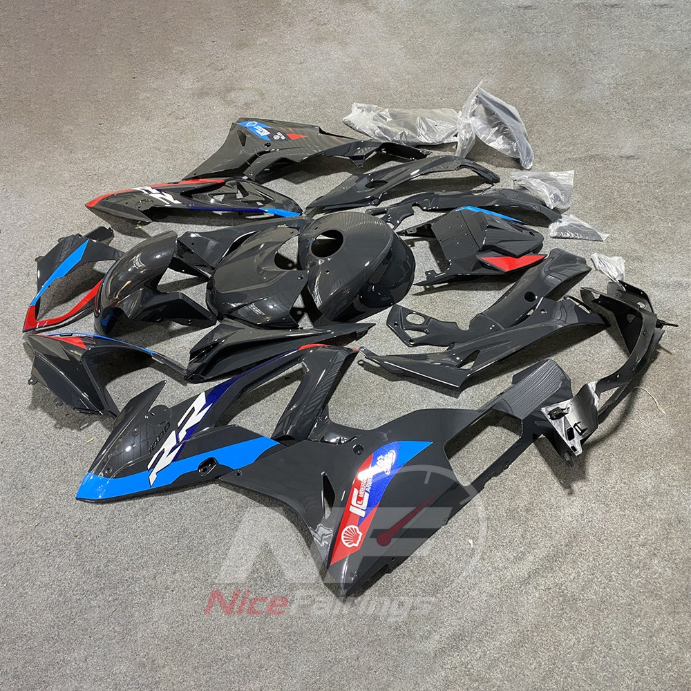 ABS Plastic Fairing Kit Fits 2015-2016 BMW S1000RR - Gray Blue Red Black - Tank and Tail Covers Included - Injection-Molded Bodywork | NiceFairings - side angle image