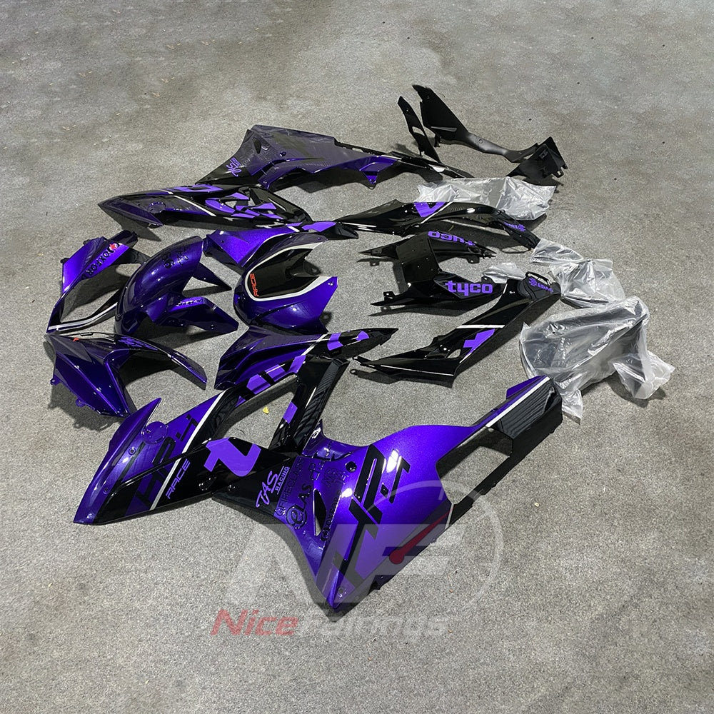 Motorcycle Fairing Kit Fits 2015-2016 BMW S1000RR - Purple Black - Injection-Molded ABS Plastic | NiceFairings - side angle image
