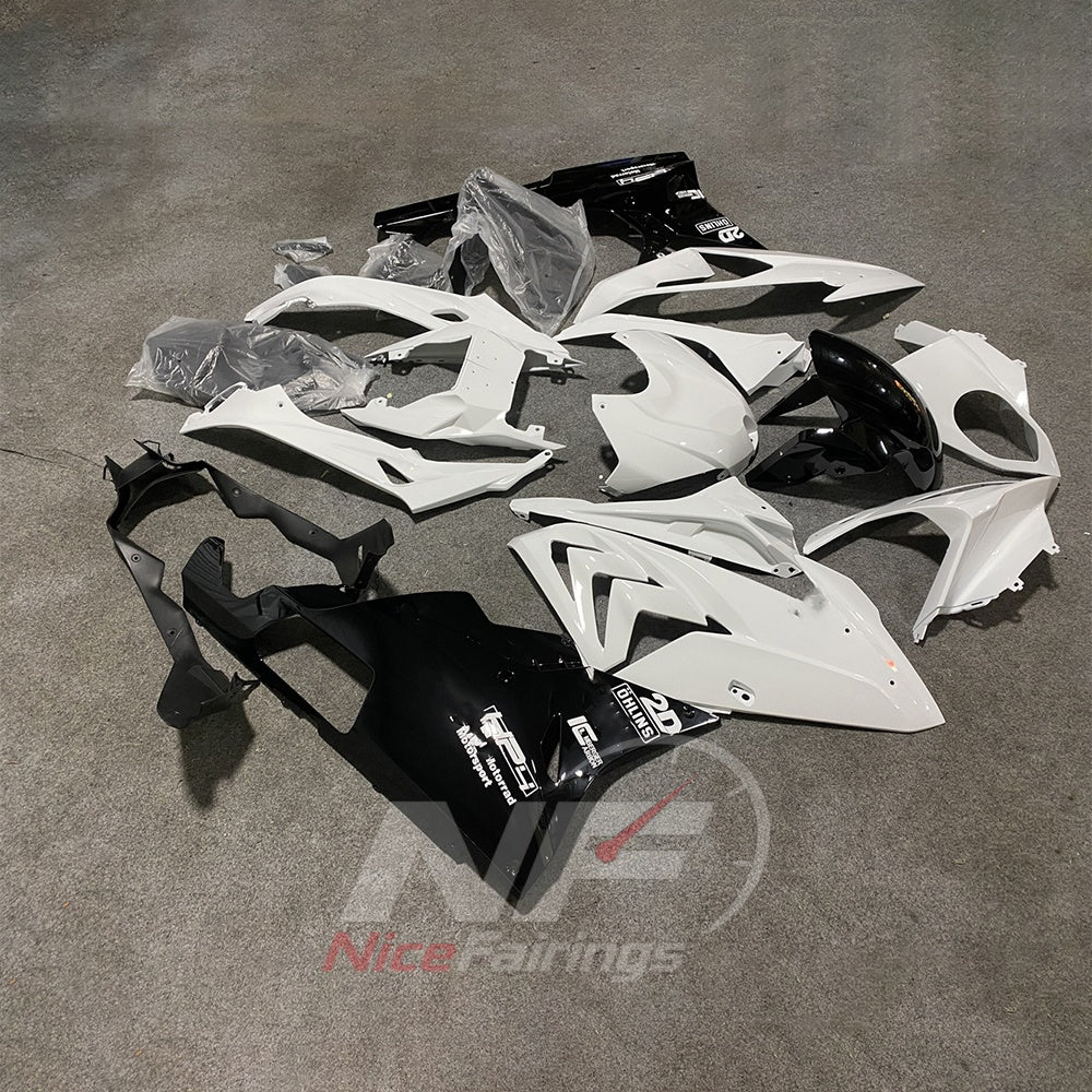 Aftermarket Fairing Kit Fits 2015-2016 BMW S1000RR - White Black - Injection-Molded ABS Plastic | NiceFairings - front angle image