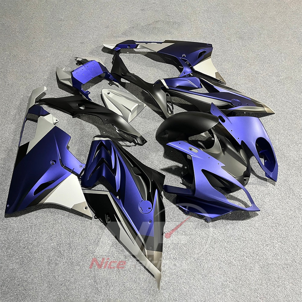 Fairing Kit Fits 2015-2016 BMW S1000RR - Violet White Black - Injection-Molded ABS Plastic | NiceFairings - front angle image