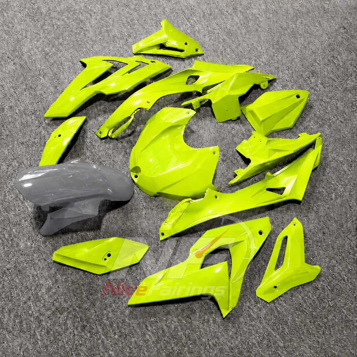 Fairing Kit Fits 2014-2016 BMW S1000R - Sportbike ABS Bodywork - Neon Yellow | NiceFairings - front angle image
