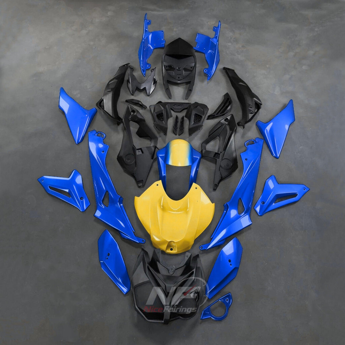 Fairings Kit Fits 2017-2020 BMW S1000R - Replacement ABS Plastic - Blue Yellow Black | NiceFairings - main product image