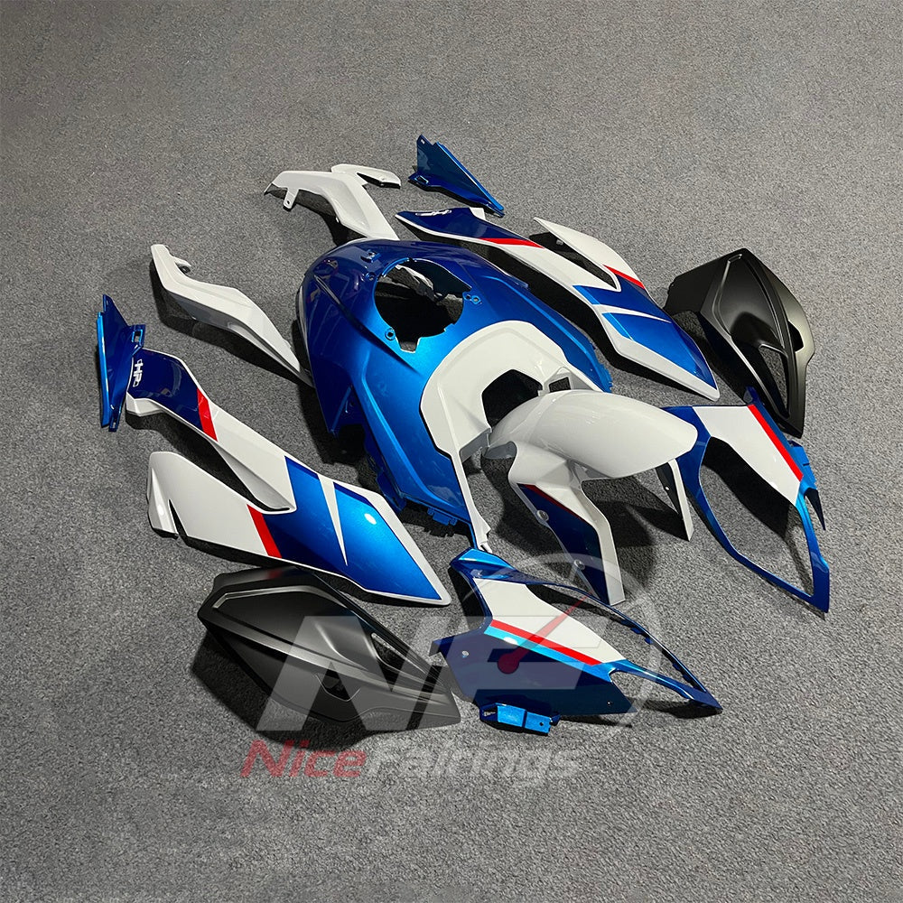 Aftermarket Fairing Kit Fits 2015-2019 BMW S1000XR - Motorcycle ABS Bodywork - Blue White Red | NiceFairings - front angle image
