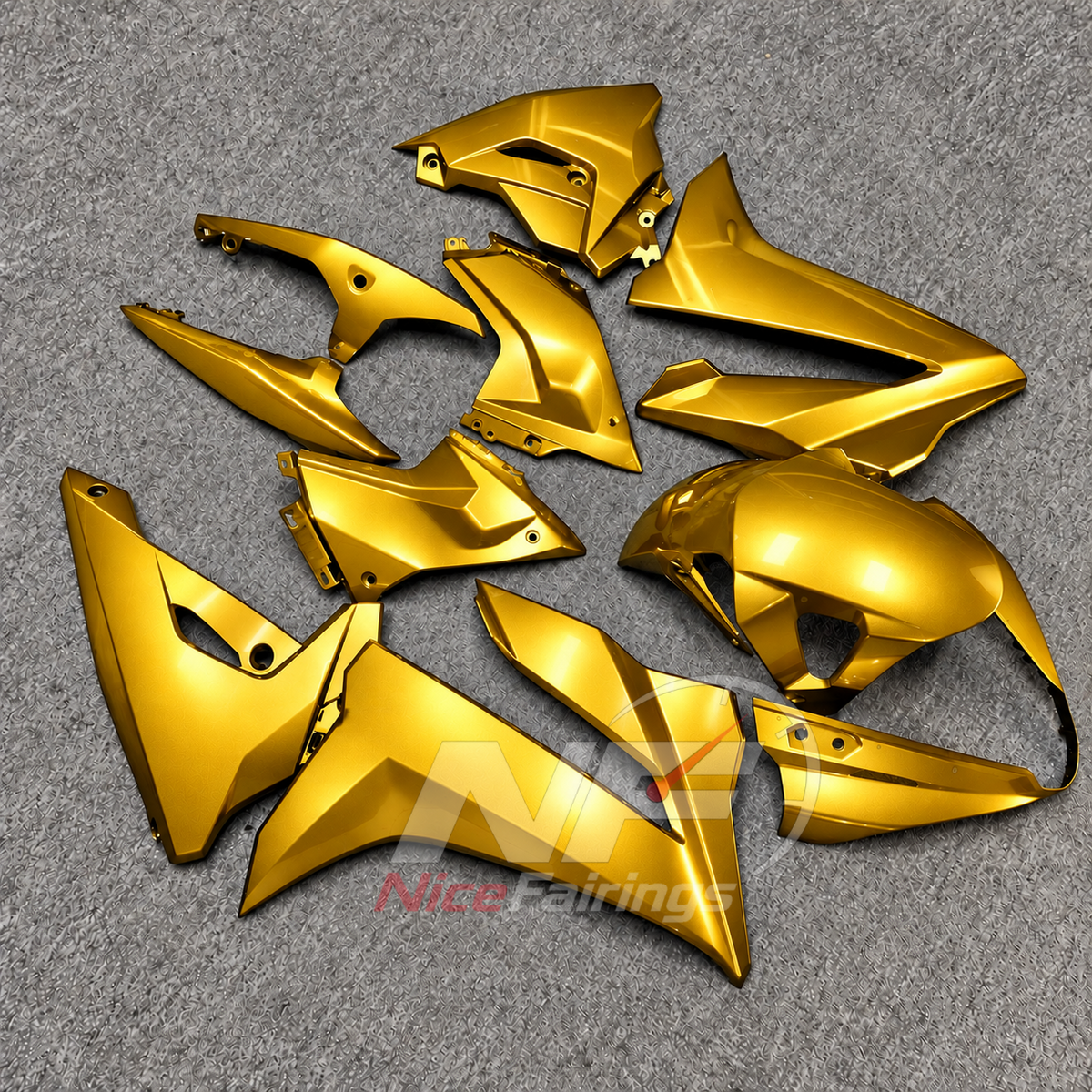 Fairings Kit Fits 2024-2026 SUZUKI GSX8R - ABS Plastic - Gold | NiceFairings - side angle image