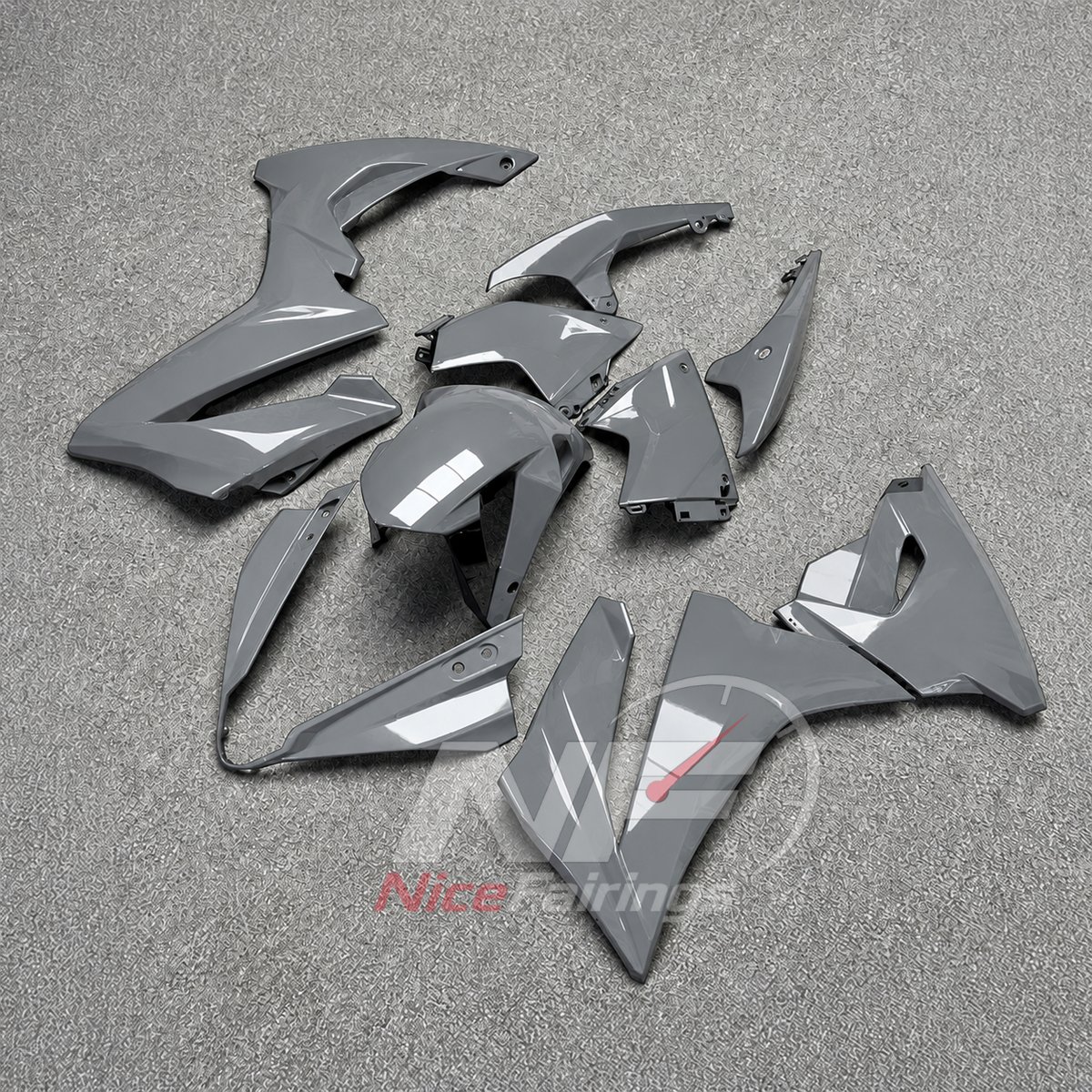 Replacement Fairings Compatible with 2024-2026 SUZUKI GSX8R - ABS Plastic - Gray | NiceFairings - front angle image