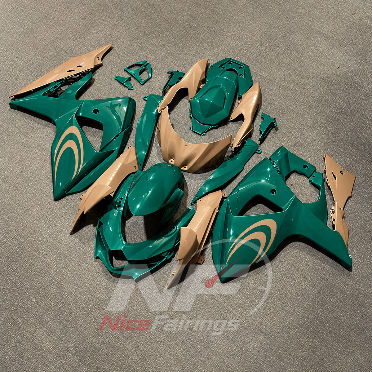 Custom-Painted ABS Injection Fairing Kit Fits 2009-2016 Suzuki GSX-R1000 K9 | NiceFairings - front angle image