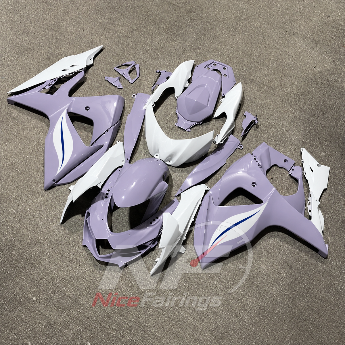 Aftermarket Injection-Molded Fairing Set Compatible with Suzuki GSX-R1000 K9 2009-2016 | NiceFairings - side angle image
