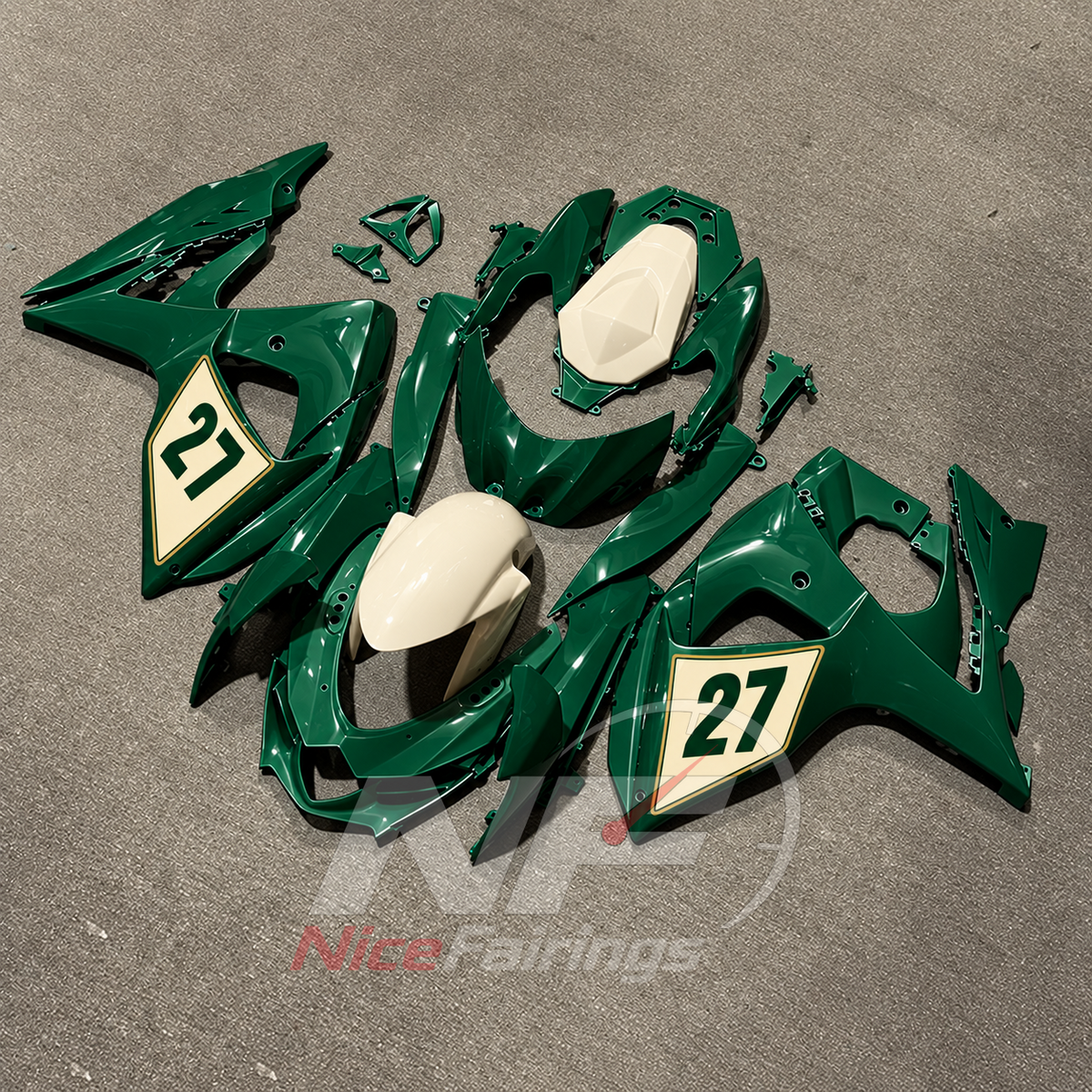 Injection-Molded Bodywork Set Compatible with Suzuki GSX-R1000 K9 2009-2016 | NiceFairings - side angle image