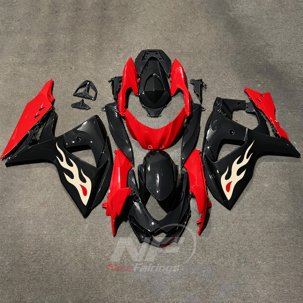 Aftermarket Injection-Molded Bodywork Set Fits 2009-2016 Suzuki GSX-R1000 K9 | NiceFairings - paint design NO.9 option image