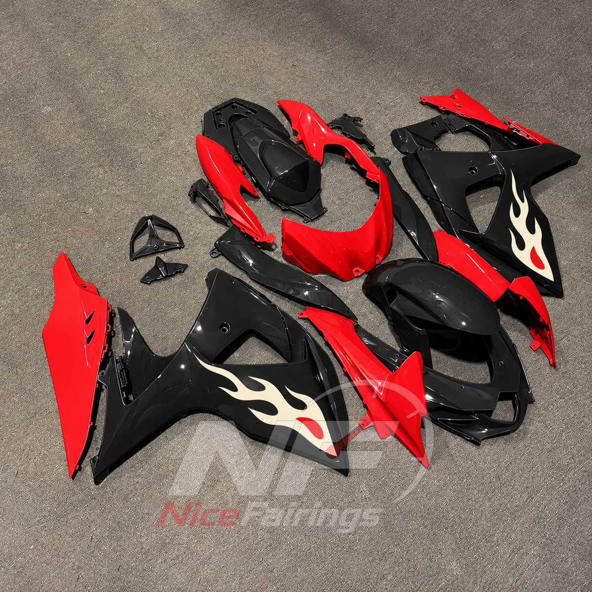 Aftermarket ABS Plastic Cowling Kit Fits 2009-2016 Suzuki GSX-R1000 K9 | NiceFairings - front angle image