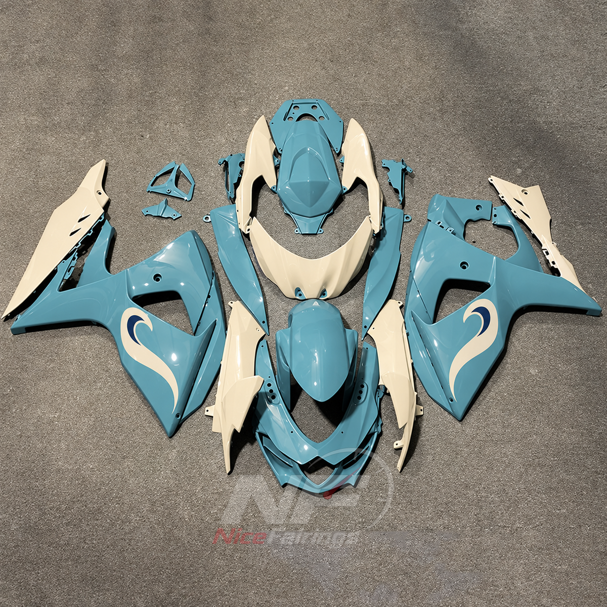 Aftermarket ABS Plastic Cowling Kit Fits 2009-2016 Suzuki GSX-R1000 K9 | NiceFairings - paint design NO.9 option image