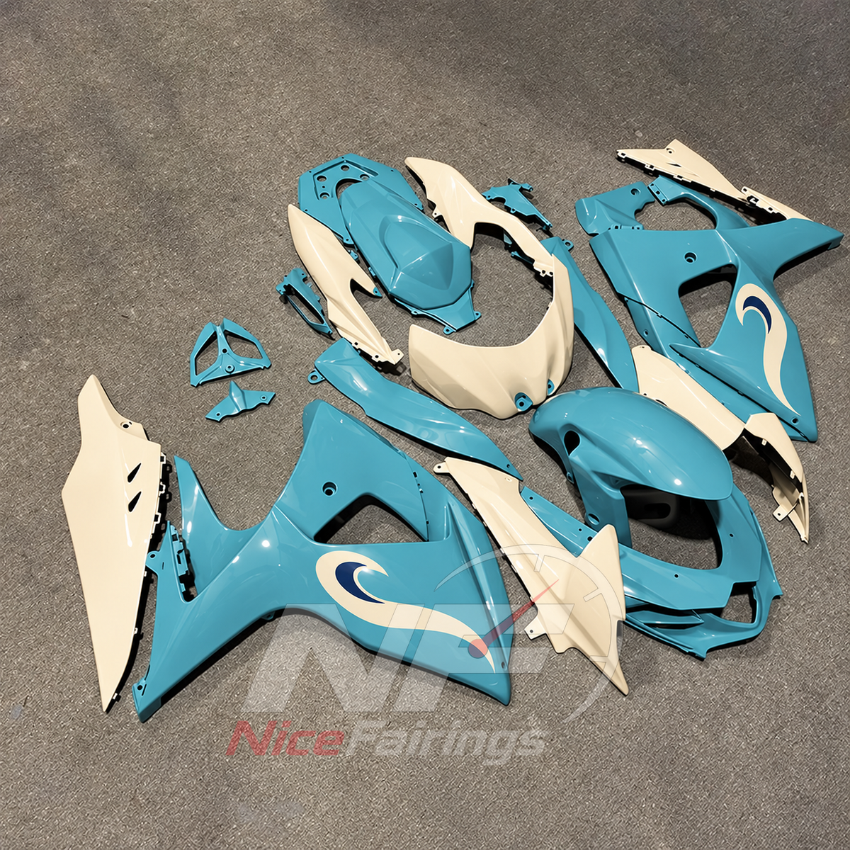Replacement Sportbike Fairing Set Compatible with Suzuki GSX-R1000 K9 2009-2016 | NiceFairings - front angle image