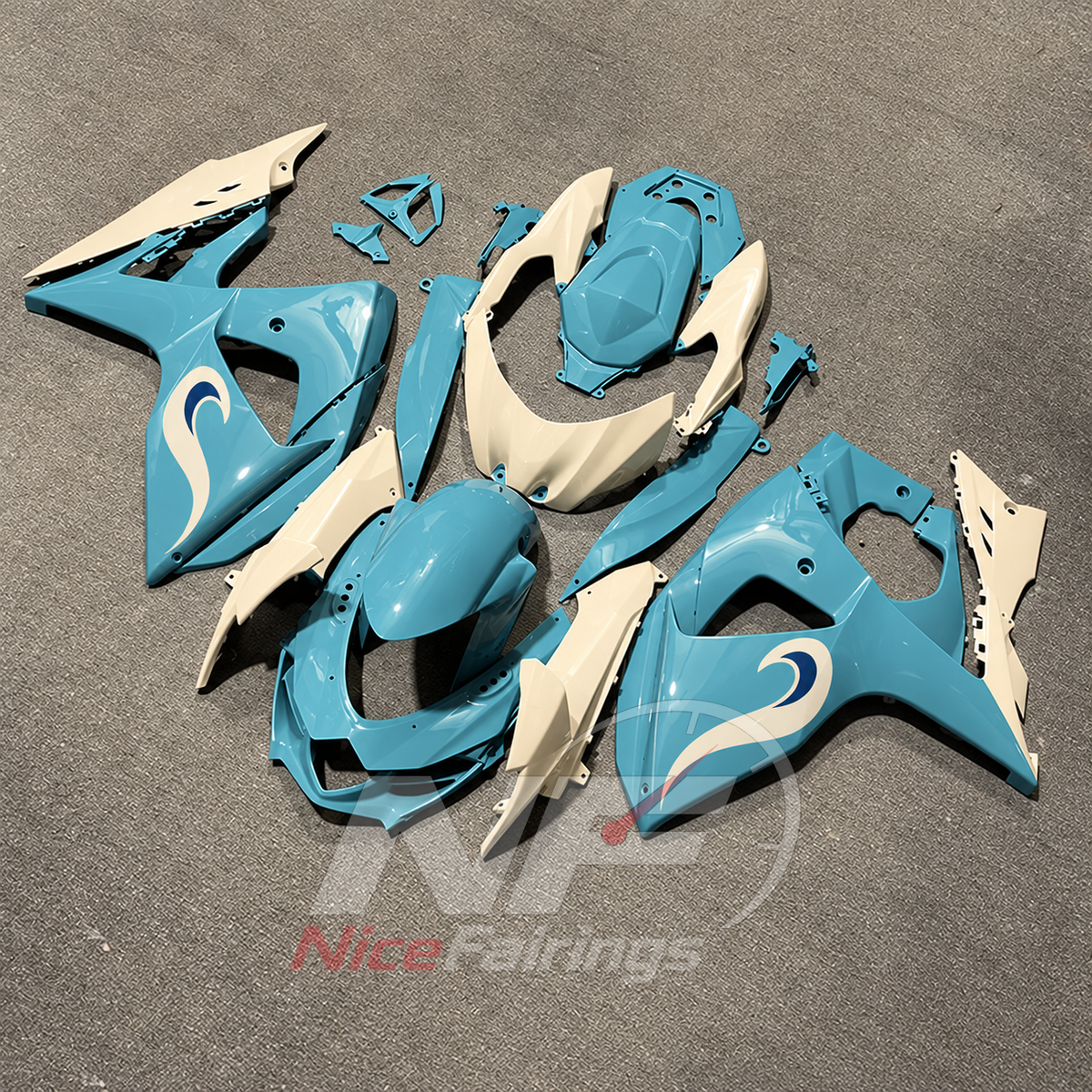 Replacement Sportbike Fairing Set Compatible with Suzuki GSX-R1000 K9 2009-2016 | NiceFairings - side angle image