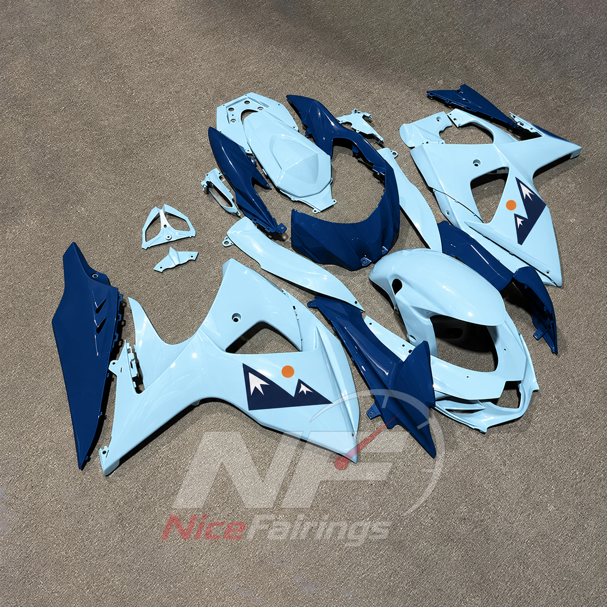 Custom-Painted Sportbike Bodywork Set Compatible with Suzuki GSX-R1000 K9 2009-2016 | NiceFairings - front angle image