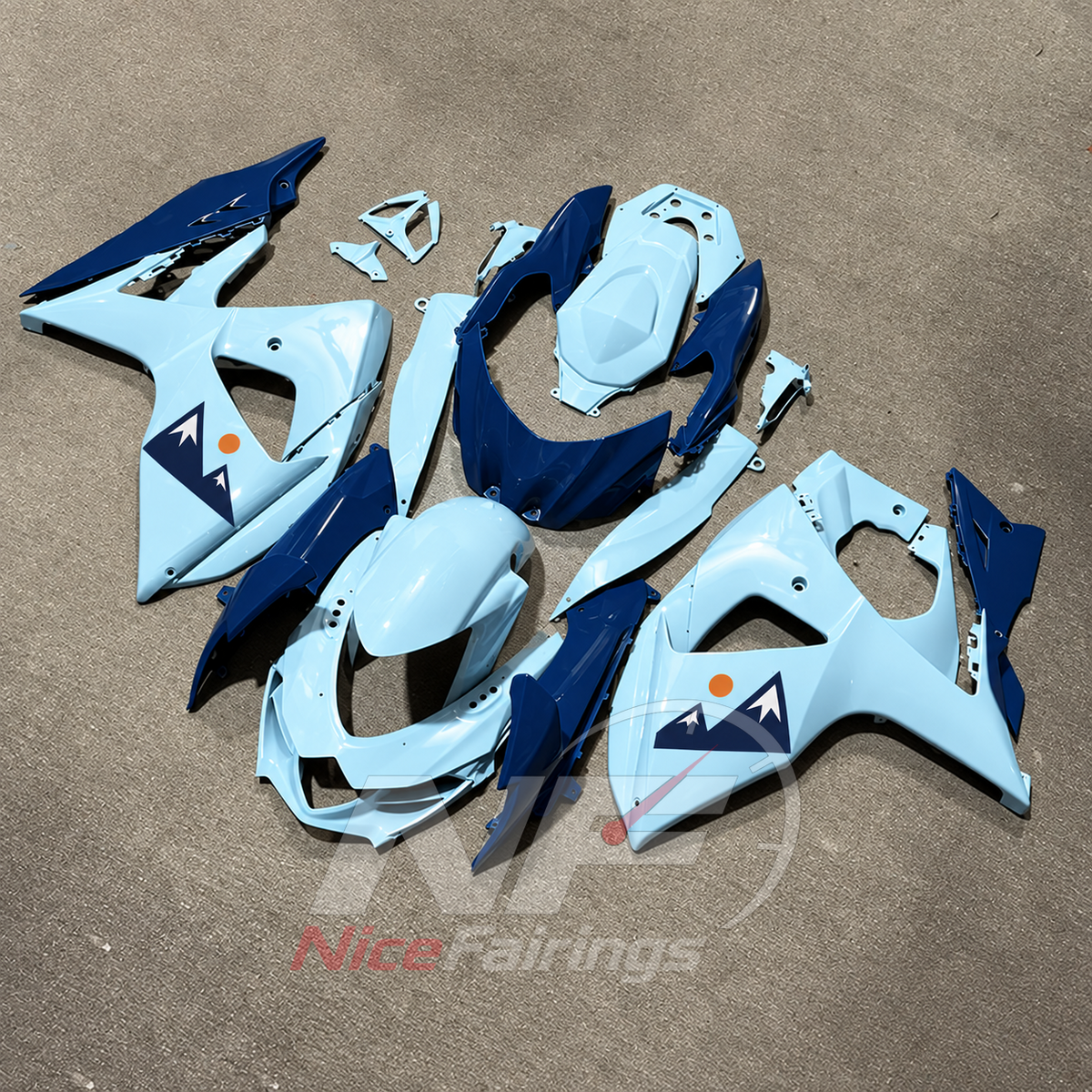 Custom-Painted Sportbike Bodywork Set Compatible with Suzuki GSX-R1000 K9 2009-2016 | NiceFairings - side angle image