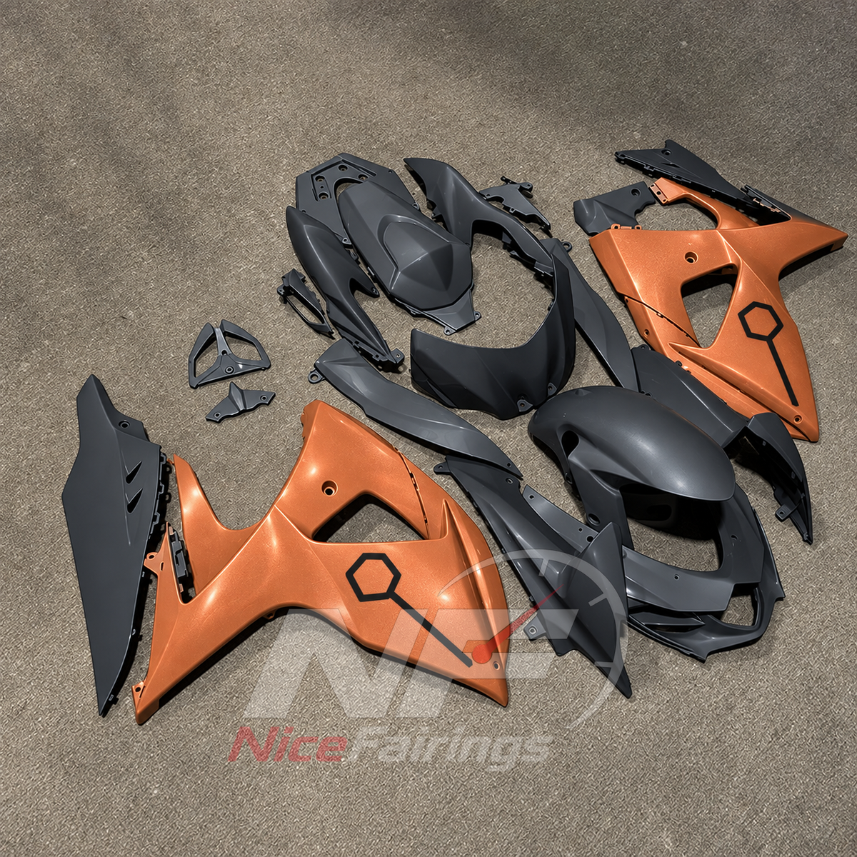 Aftermarket Injection-Molded Cowling Set Fits Suzuki GSX-R1000 K9 2009-2016 | NiceFairings - side angle image