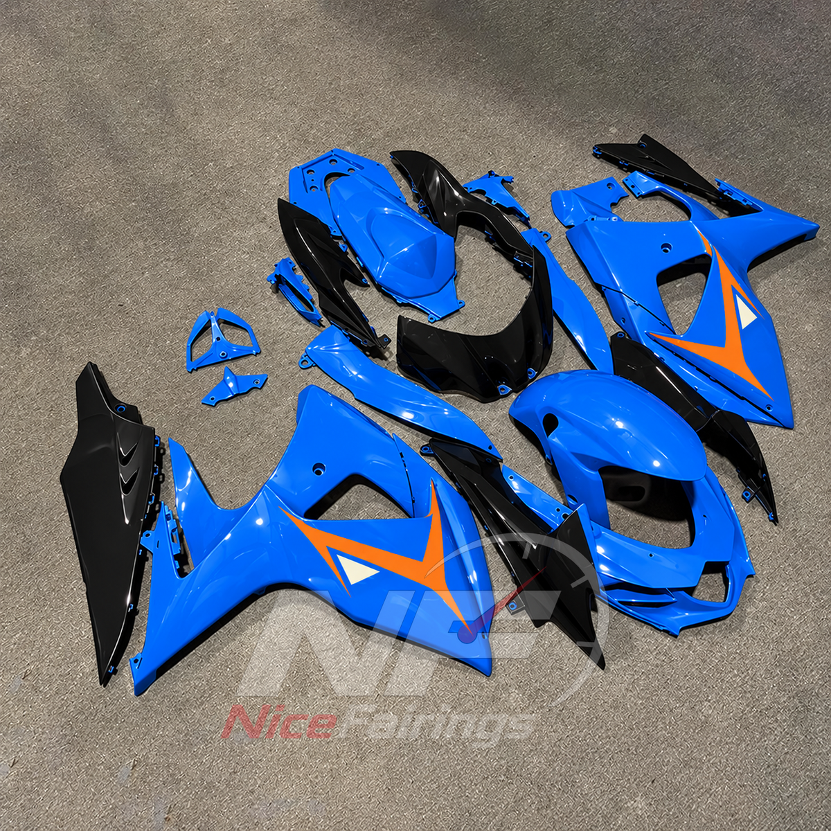 Custom-Painted ABS Plastic Body Panel Set Fits 2009-2016 Suzuki GSX-R1000 K9 | NiceFairings - front angle image