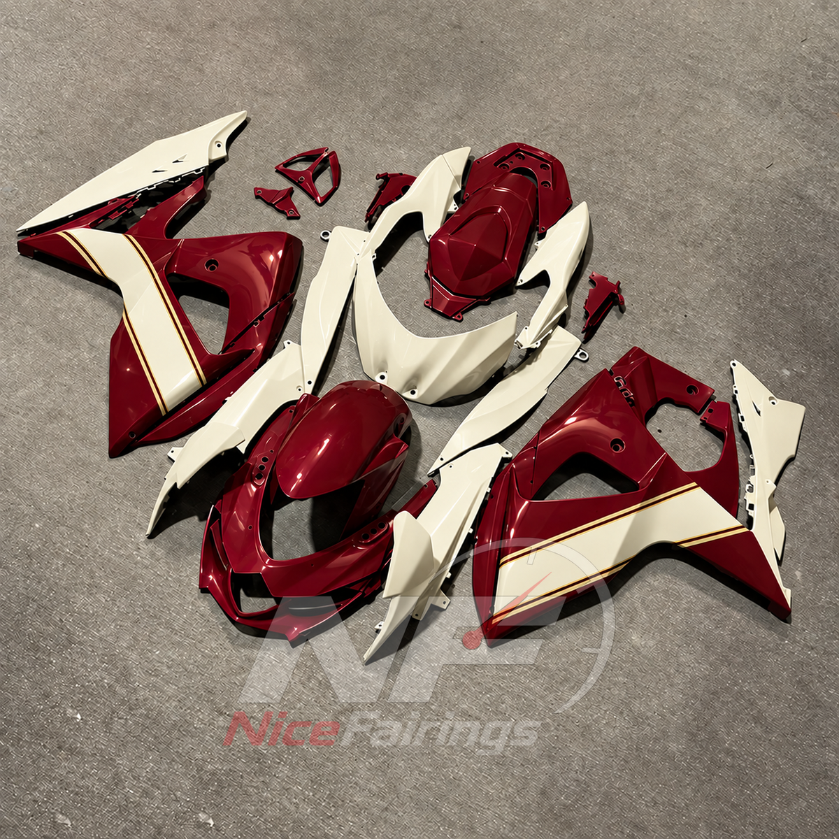 Replacement Sportbike Bodywork Set Fits 2009-2016 Suzuki GSX-R1000 K9 | NiceFairings - front angle image