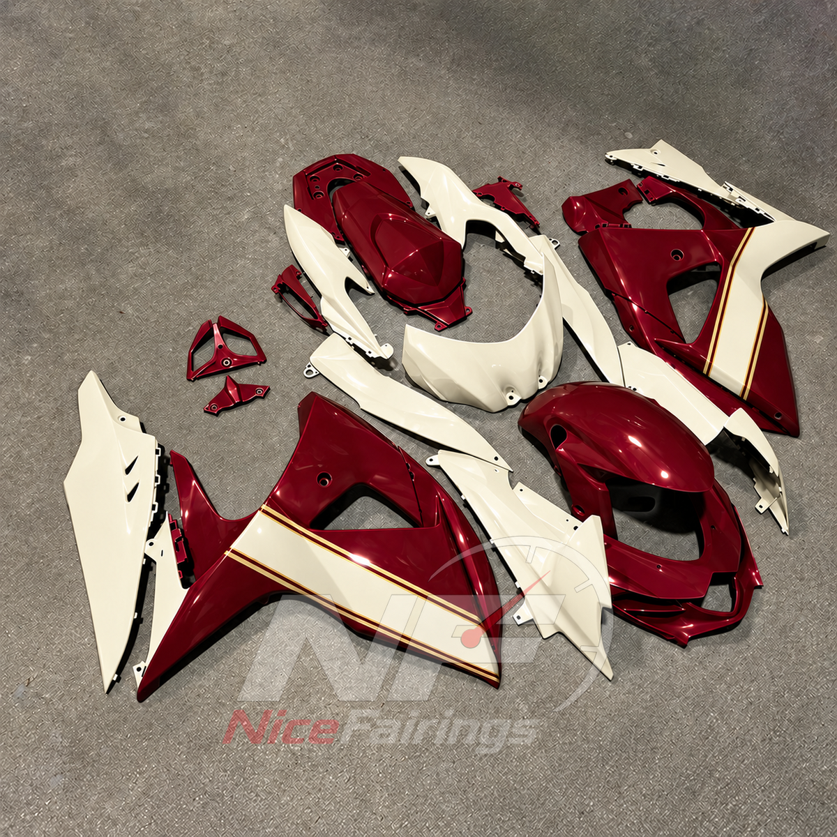 Replacement Sportbike Bodywork Set Fits 2009-2016 Suzuki GSX-R1000 K9 | NiceFairings - side angle image
