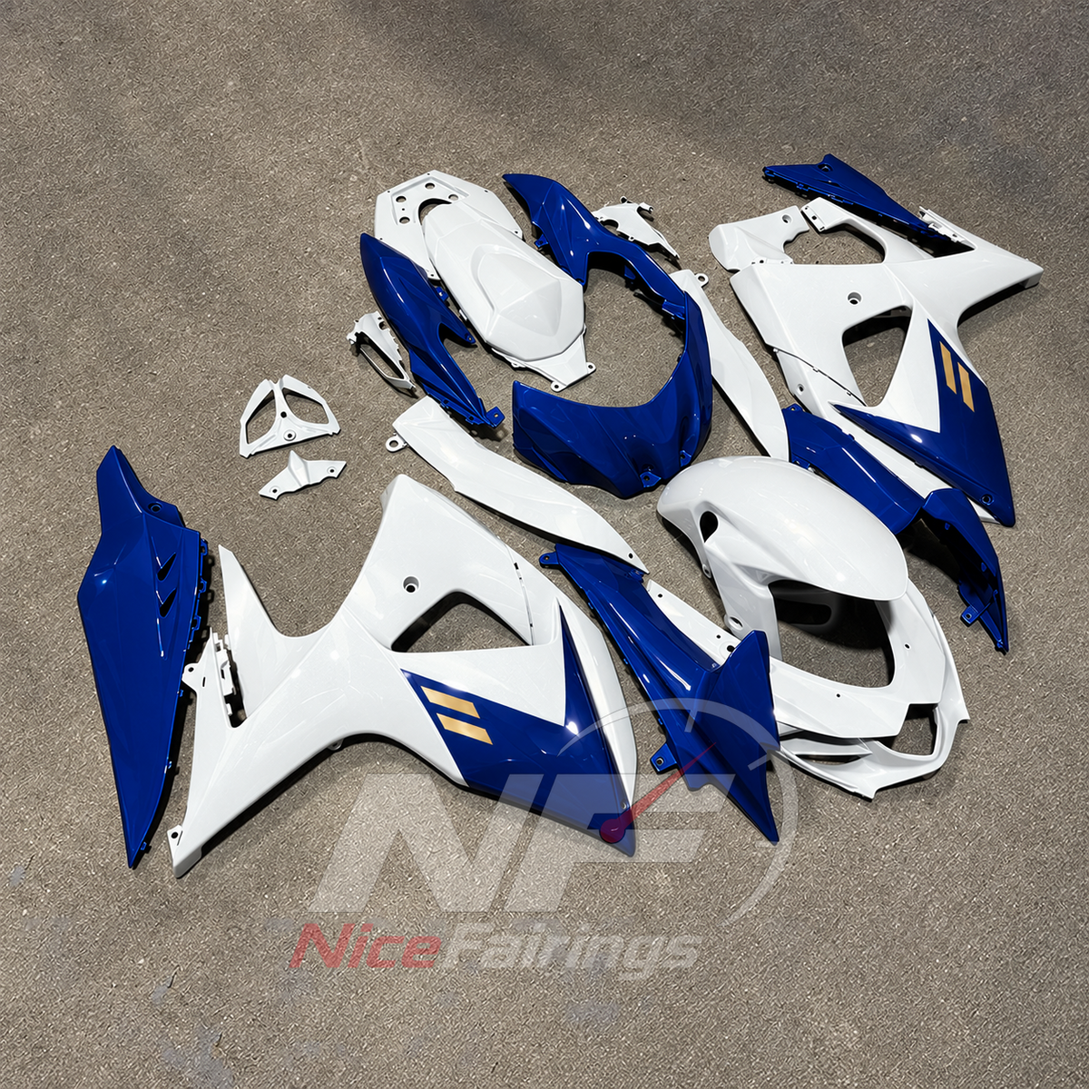 Painted Injection-Molded Cowling Set Compatible with Suzuki GSX-R1000 K9 2009-2016 | NiceFairings - side angle image