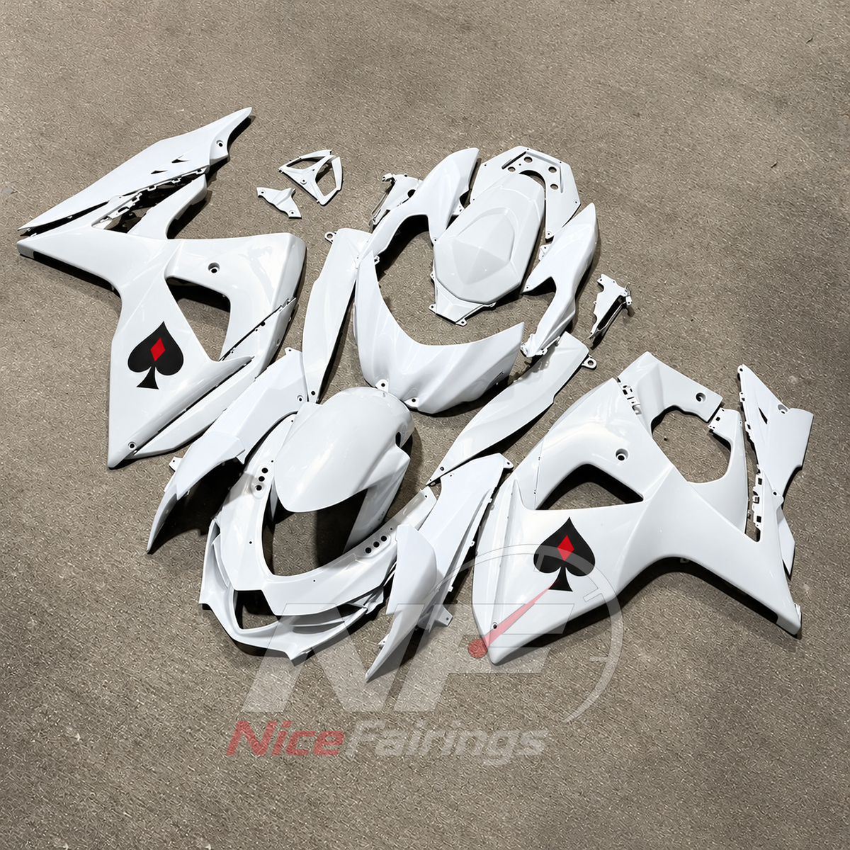 Replacement ABS Plastic Bodywork Kit Compatible with Suzuki GSX-R1000 K9 2009-2016 | NiceFairings - front angle image