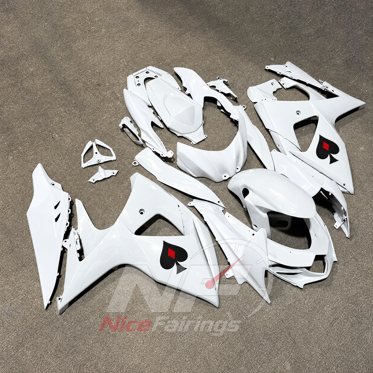 Replacement ABS Plastic Bodywork Kit Compatible with Suzuki GSX-R1000 K9 2009-2016 | NiceFairings - side angle image