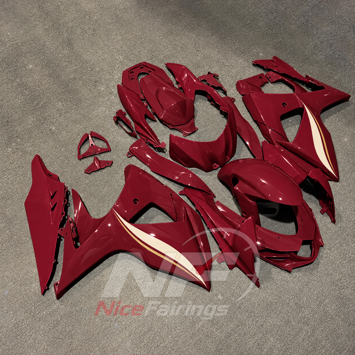 Custom-Painted ABS Plastic Cowling Kit Compatible with Suzuki GSX-R1000 K9 2009-2016 | NiceFairings - front angle image