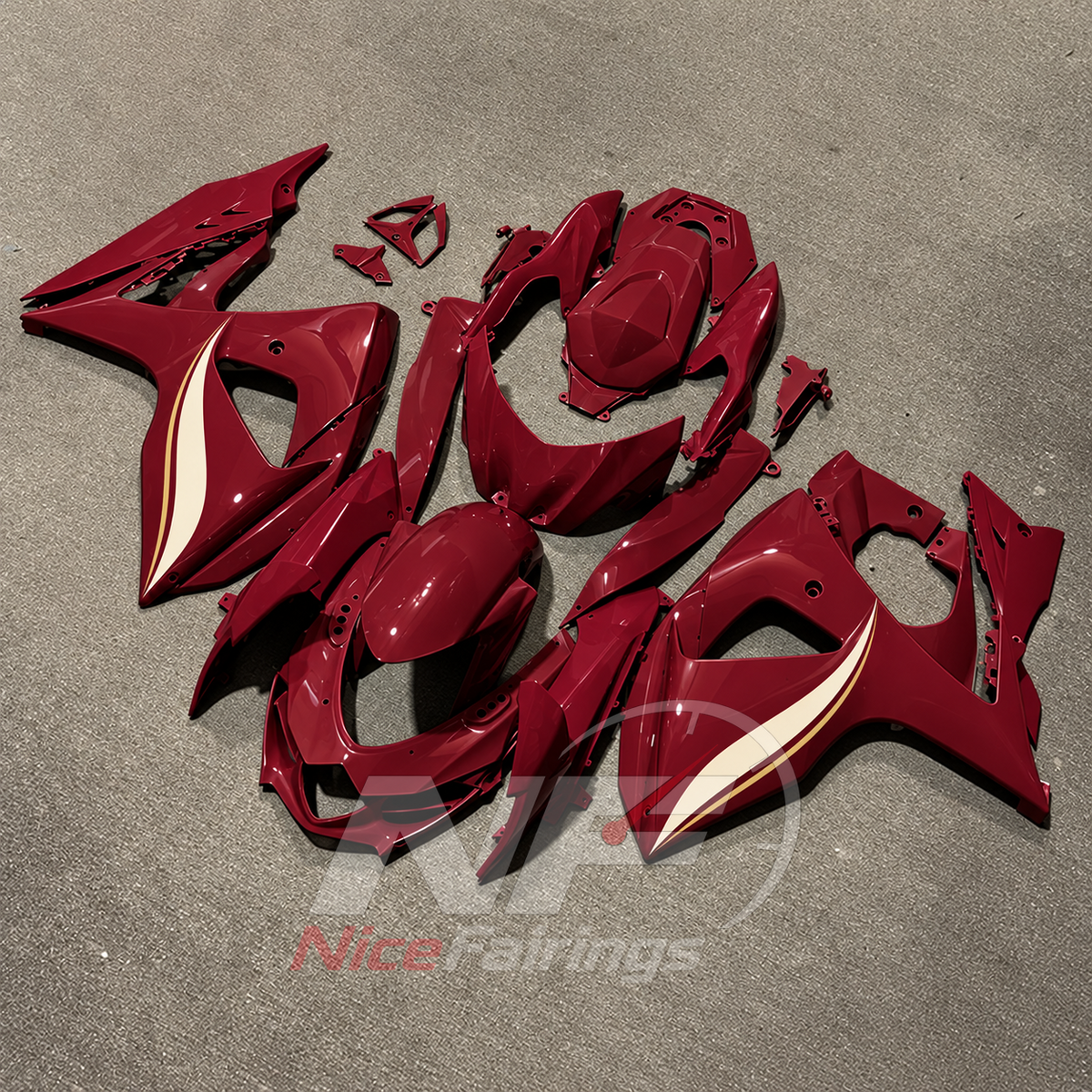 Custom-Painted ABS Plastic Cowling Kit Compatible with Suzuki GSX-R1000 K9 2009-2016 | NiceFairings - side angle image