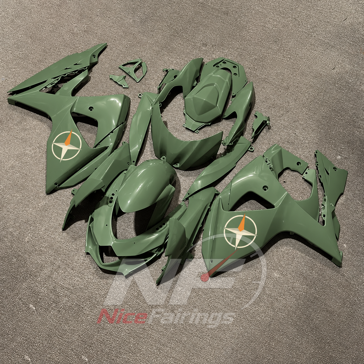 Aftermarket ABS Body Panel Kit Compatible with Suzuki GSX-R1000 K9 2009-2016 | NiceFairings - front angle image