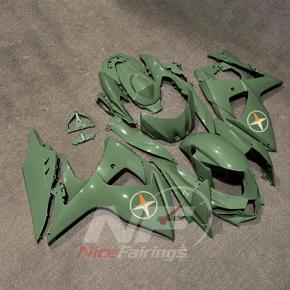 Aftermarket ABS Body Panel Kit Compatible with Suzuki GSX-R1000 K9 2009-2016 | NiceFairings - side angle image