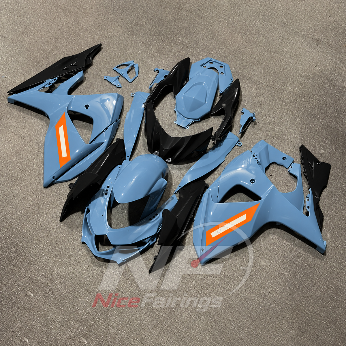 ABS Plastic Body Panel Set Compatible with Suzuki GSX-R1000 K9 2009-2016 | NiceFairings - front angle image